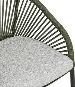 Zelená kovová/polstrovaná záhradná stolička Novella – House Nordic