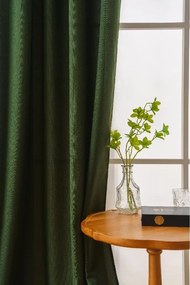 Záves OXFORD LIGHT 140x250 cm, tmavozelený Zavesenie: Kovové krúžky