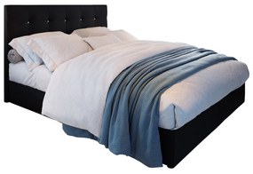 Manželská posteľ Boxspring 140 cm Karen (čierna) (s matracom a úložným priestorom). Akcia -20%. Vlastná spoľahlivá doprava až k Vám domov. 1046601