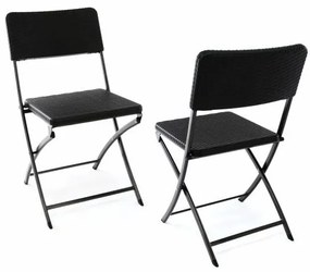 Garthen 37104 Sada 2 skladacích polyratanových stoličiek 80 x 40 cm