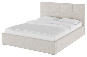 Béžová čalúnená dvojlôžková posteľ s úložným priestorom s roštom 180x200 cm Bufo Bed - MESONICA