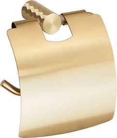 Bemeta Design ZYRA: Držiak toaletného papiera s krytom, zlatá svetlá mat - 174112012