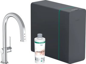 Hansgrohe Aqittura M91, sodaSystem 210, vyťahovací výtok, 1jet, sBox, chrómová, HAN-76836000