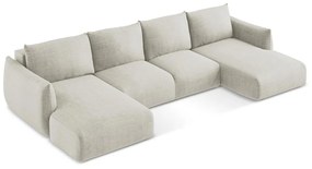 Béžová rozkladacia rohová pohovka (do tvaru "U") Leila – Makamii