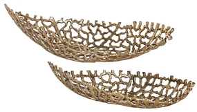 Eglo 427087 - SADA 2x Dekoračný podnos KIMITSU 44/61 cm zlatá EG427087