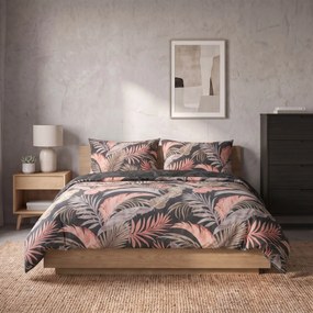 Kvalitex Bavlnené obliečky DELUX 140x200 + 70x90 cm - PALMA sivá