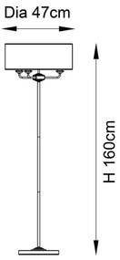 Endon 98935 - Stojacia lampa HIGHCLERE 3xE14/40W/230V biela/mosadz