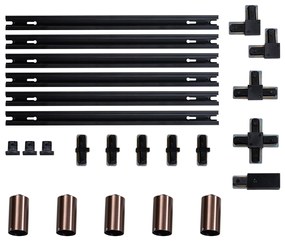 Moderný koľajnicový systém s 5 reflektormi tmavá bronz 1-fázový GU10 35 mm - Iconic Ruby