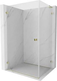 Mexen Lunar-B L, 1-krídlový sprchový kút, ľavý, 95 x 90 cm, 8mm číre sklo, zlatý lesklý profil, 832L-095-090-50-00-L