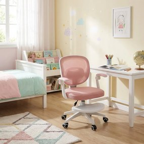 Detská otočná stolička Neoseat JUNI 008 s podnožou — látka, ružová