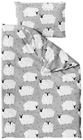 Bavlnené obliečky WHITE SHEEPS sivá Rozmer obliečky: 70 x 90 cm | 140 x 220 cm