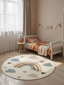 Hanse Home, Detský koberec Adventures 106418 Cream Multicolor kruh, 160x160 (priemer) kruh, viacfarebná, detská izba
