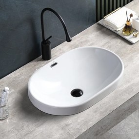 BPS-koupelny Keramické umývadlo na dosku HYD-NL-WH-590 59x40,5 cm, biele
