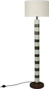 Tmavohnedá/ šalviovozelená stojacia lampa s textilným tienidlom (výška 143 cm) Vertigo – Dutchbone