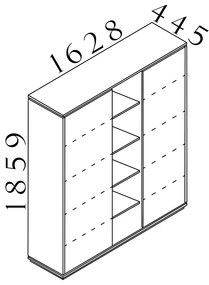 Vysoká skriňa Creator 162,8 x 44,5 x 185,9 cm, antracit / biela
