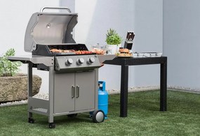 Plynový gril OKLAHOMA BBQ, 3 horáky, s redukčným ventilom, strieborná Penta CZ