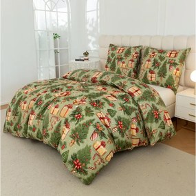 Obliečky z mikrovlákna CHRISTMAS PRESENTS zelené Rozmer obliečky: 70 x 90 cm | 140 x 220 cm