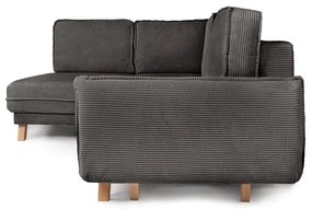 Sivá menčestrová rozkladacia rohová pohovka (ľavý roh) Tori – Bonami Selection