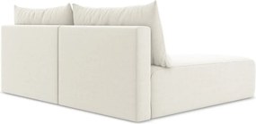 Krémovobiela zamatová rozkladacia/s úložným priestorom rohová pohovka (ľavý roh/s leňoškou) Kalena – Makamii