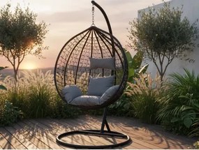 Závesné kreslo Izeda, čierne%