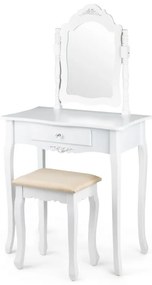 Toaletný stolík s nastaviteľným zrkadlom | + stolička