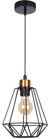 Luster na lanku PRIMO 1xE27/60W/230V čierna/zlatá