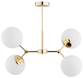 Luster na tyči FOTON 4xE14/40W/230V zlatá/biela