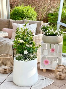 Kvetináč VEKRA, výška 40 cm, sklolaminát, biely