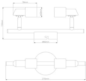 Globo 57385-2 - LED Bodové svietidlo KINLEY 2xGU10/3W/230V