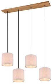 Béžové závesné svietidlo s textilným tienidlom Elmau – Trio