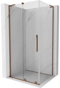 Mexen Velar L, sprchový kút s posuvnými dverami 110 x 120 cm, 8mm číre sklo, ružové zlato, 871-110-120-03-60