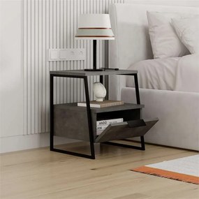 Nočný stolík Houseland Pal retro sivý