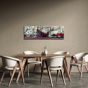Obraz - architektonická stavba (s hodinami) (90x30 cm)