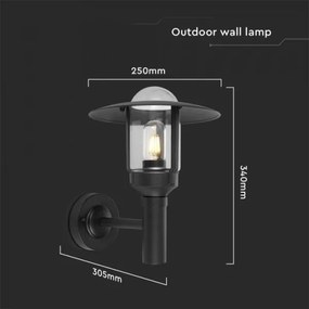 Vonkajšia nástenná lampa 1xE27/60W/230V IP44 čierna