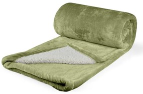 Polášek Mikroflanelová deka s barančekom - Olivová | 150 x 200 cm