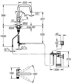 GROHE 30594000 - Drezová batéria BLUE PURE Start s filtračnou funkciou Ultrasafe chróm