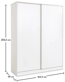 Šatníková skriňa s posuvnými dverami Pure - biela