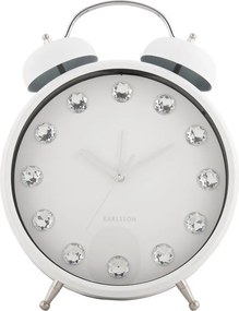 Karlsson 6019WH dizajnové stolné hodiny/budík biela, pr. 30 cm