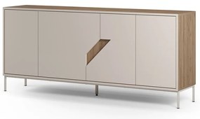 Komoda v dekore duba v krémovo-prírodnej farbe 180x80x40 cm Lilou – Marckeric