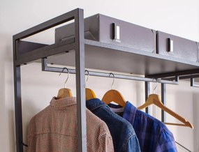 Otevřená šatní skříň Rin 01 200 cm černá
