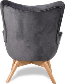 Kreslo Picolo s podnožkou, šedá (Tempo 4607 / přírodní)