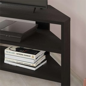 Rohový TV stolík Houseland Thales dub čierny