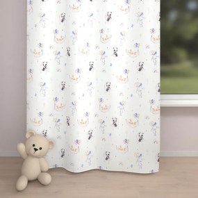 Biante Detský bavlnený záves Sandra SA-374 Pandy líšky a zajačiky s balónikmi 150x250 cm