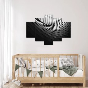 Abstraktný obraz - čiernobiela špirála (150x105 cm)