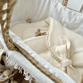 Mušelínová zavinovačka s lemovaním vanilka 70x70cm