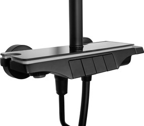 Rea Savio, LED sprchový set s vaňovou výlevkou, čierna, REA-P8410