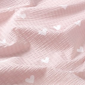 Goldea bavlnený krep - srdiečka na púdrovo ružovom 160 cm
