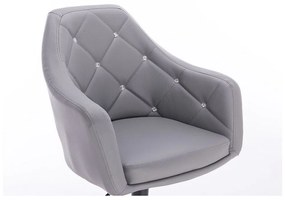 LuxuryForm DESIGN Barová stolička ROMA na čiernej hranatej podstave - šedá