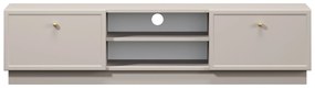 TV stolík Lorini 150 cm na sokli – kašmírová / zlaté úchytky G