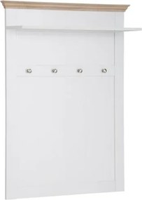 Biely nástenný vešiak s detailmi v dubovom dekore Støraa Bruce